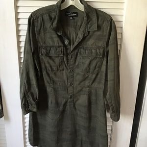 Long sleeve green camo dress, Lucky Brand small petite